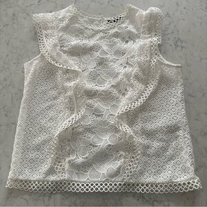 White House Black Market Ivory Lace Top